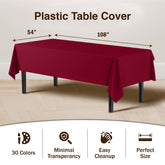 Burgundy Plastic Table Cover | Case of 48
